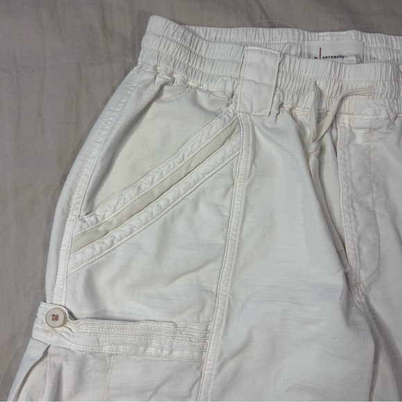 Anthropologie Cream Cargo Jogger Pants - Picture 4 of 8